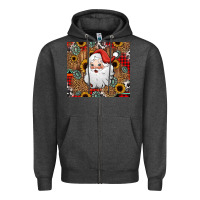 Charcoal Heather western santa claus Zipper Hoodie - Jasminsmagicworld