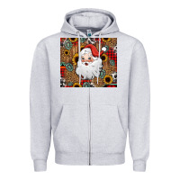 Heather Grey western santa claus Zipper Hoodie - Jasminsmagicworld