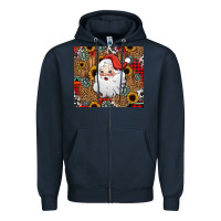 Navy western santa claus Zipper Hoodie - Jasminsmagicworld