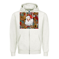 Oatmeal Heather western santa claus Zipper Hoodie - Jasminsmagicworld