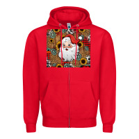 Red western santa claus Zipper Hoodie - Jasminsmagicworld