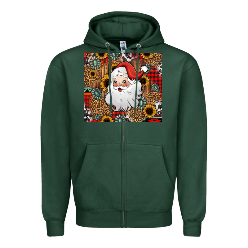 Western Santa Claus Zipper Hoodie by Jasminsmagicworld | Teevron