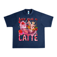 Navy Love You Latte Valentine Cupid Urban Heavy Tee - CowhideDigitalArt