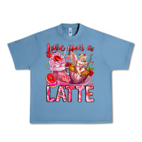Pebble Blue Love You Latte Valentine Cupid Urban Heavy Tee - CowhideDigitalArt
