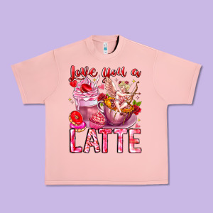 Love You Latte Valentine Cupid Urban Heavy Tee Designed By Cowhidedigitalart