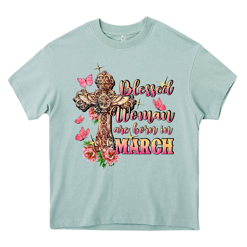 Blessed Women Are Born In March Heavy Core Tee by FaDigitalArtStudio | Teevron