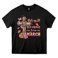 Black Blessed women are born in March Heavy Core Tee - FaDigitalArtStudio