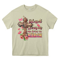 Mossy Blessed women are born in March Heavy Core Tee - FaDigitalArtStudio