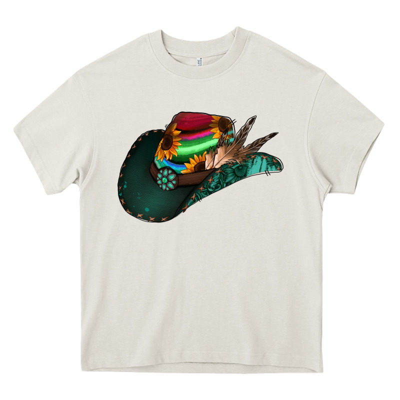 Aztec Sunflower Cowboy Hat Heavy Core Tee by Jasminsmagicworld | Teevron