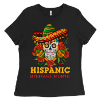 Black sombrero skull heritage Ladies Tee - BundleAndBundleShop