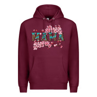 Burgundy mama with cherry blossoms Premium Hoodie - Artiststas