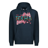 Navy mama with cherry blossoms Premium Hoodie - Artiststas