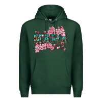 Sports Green mama with cherry blossoms Premium Hoodie - Artiststas