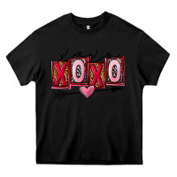 Black Xoxo love Valentine's Day Heavy Core Tee - FaDigitalArtStudio