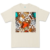 Bone camping coffee cups marshmallow and moka pot with leopard seamless pat Premium Tee - BundleAndBundleShop