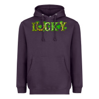 Plum st. patrick's day lucky with clovers and horseshoe Heavyweight Hoodie - RanaPortraitStore