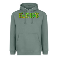 Sage st. patrick's day lucky with clovers and horseshoe Heavyweight Hoodie - RanaPortraitStore