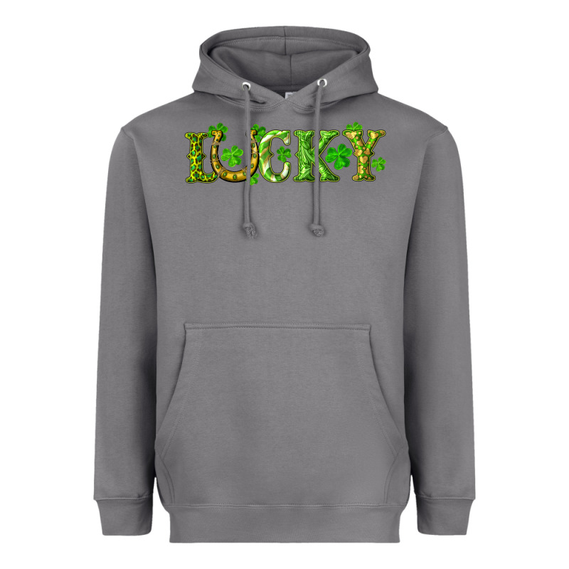 St. Patrick's Day Lucky With Clovers And Horseshoe Heavyweight Hoodie by RanaPortraitStore | Teevron