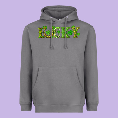 St. Patrick's Day Lucky With Clovers And Horseshoe Heavyweight Hoodie Designed By Ranaportraitstore