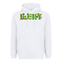 White st. patrick's day lucky with clovers and horseshoe Heavyweight Hoodie - RanaPortraitStore