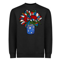 Black Patriotic Sunflower in a Jar Heavyweight Sweatshirt - Jasminsmagicworld