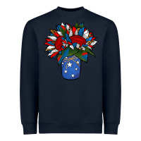 Navy Patriotic Sunflower in a Jar Heavyweight Sweatshirt - Jasminsmagicworld