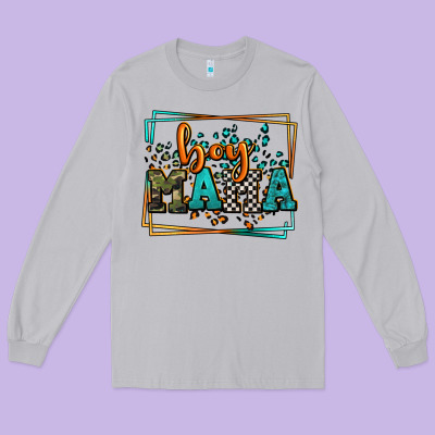 Leopard Camo Boy Mama Mother's Day Long Sleeve Tee Designed By Lillyallendesigns