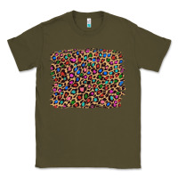 Army Green leopard with multiple color glitters Classic Tee - Artiststas