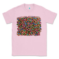 Bubblegum Pink leopard with multiple color glitters Classic Tee - Artiststas