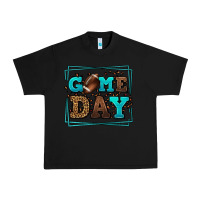 Black Game day American Football leopard frame Urban Heavy Tee - LillyAllenDesigns