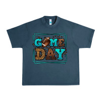 Midnight Navy Game day American Football leopard frame Urban Heavy Tee - LillyAllenDesigns