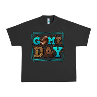 Pigment Black Game day American Football leopard frame Urban Heavy Tee - LillyAllenDesigns