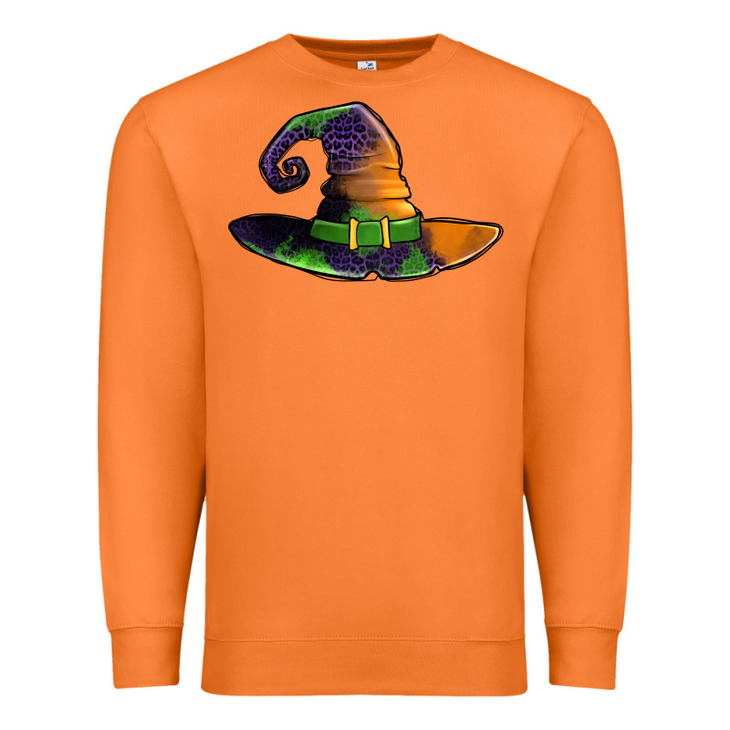Purple Leopard Witch Hat Premium Sweatshirt by Jasminsmagicworld | Teevron