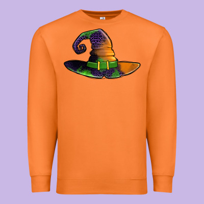 Purple Leopard Witch Hat Premium Sweatshirt Designed By Jasminsmagicworld