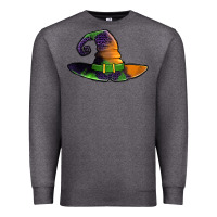 Charcoal Heather Purple leopard witch hat Premium Sweatshirt - Jasminsmagicworld