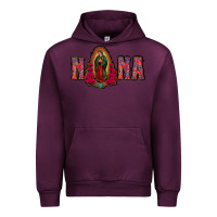 Mauve Wine Nana Lady Of Guadalupe Urban Hoodie - Jasminsmagicworld