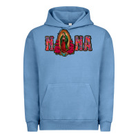 Pigment Pebble Blue Nana Lady Of Guadalupe Urban Hoodie - Jasminsmagicworld