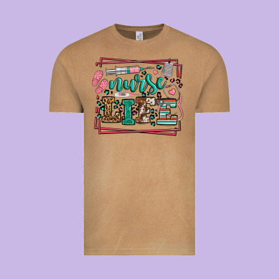 Nurse Life Leopard Frame Vintage Tee Designed By Lillyallendesigns