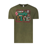 Vintage Olive Nurse life leopard frame Vintage Tee - LillyAllenDesigns