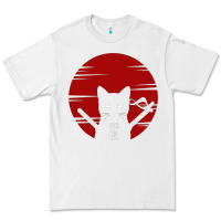 White ninja cat japanese Premium Tee - DesigneFamous