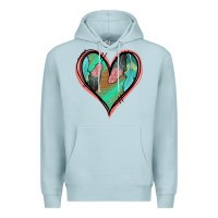 Blue Mist Feather Heart Premium Hoodie - Jasminsmagicworld