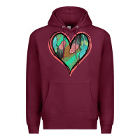 Burgundy Feather Heart Premium Hoodie - Jasminsmagicworld
