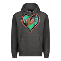 Charcoal Heather Feather Heart Premium Hoodie - Jasminsmagicworld