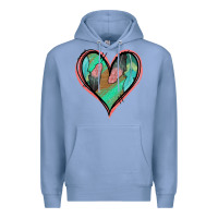 Colony Blue Feather Heart Premium Hoodie - Jasminsmagicworld