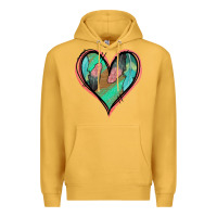 Mustard Feather Heart Premium Hoodie - Jasminsmagicworld