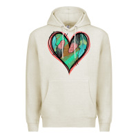 Oatmeal Heather Feather Heart Premium Hoodie - Jasminsmagicworld