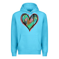 Ocean Blue Feather Heart Premium Hoodie - Jasminsmagicworld