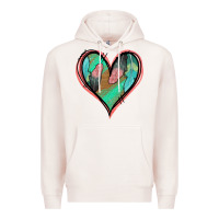 Pale Pink Feather Heart Premium Hoodie - Jasminsmagicworld