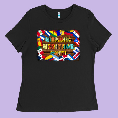 Hispanic Heritage Flags Ladies Tee Designed By Bundleandbundleshop