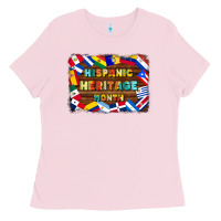 Bubblegum Pink hispanic heritage flags Ladies Tee - BundleAndBundleShop